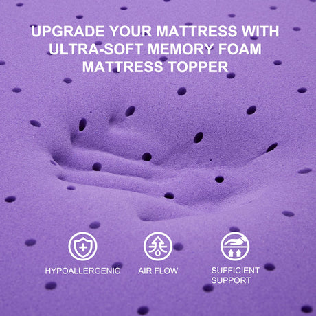 SINWEEK 2 Inch Gel Memory Foam Mattress Topper Ventilated Soft Pressure Relieve Mattress Pad, Breathable Bed Topper, CertiPUR-US Certified, Twin Size SINWEEK