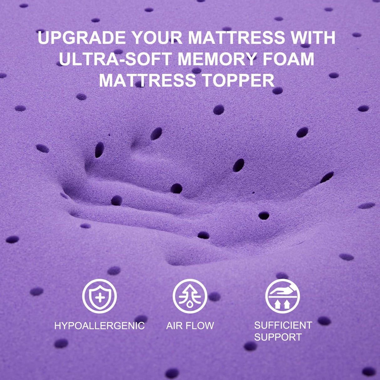 SINWEEK Mattress Topper Twin XL, 2 Inch Gel Memory Foam Mattress Topper College Dorm Ventilated Soft Mattress Pad, Bed Topper, CertiPUR-US Certified SINWEEK