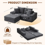 Korser Modular Sectional Couch with L-Shape Chaise, Modern Boneless Cloud Couch for Living Room, Sofa Bed with Deep Seat, No Assembly, Sleeper Sofa for Living Room, Bedroom, and Apartment Korser