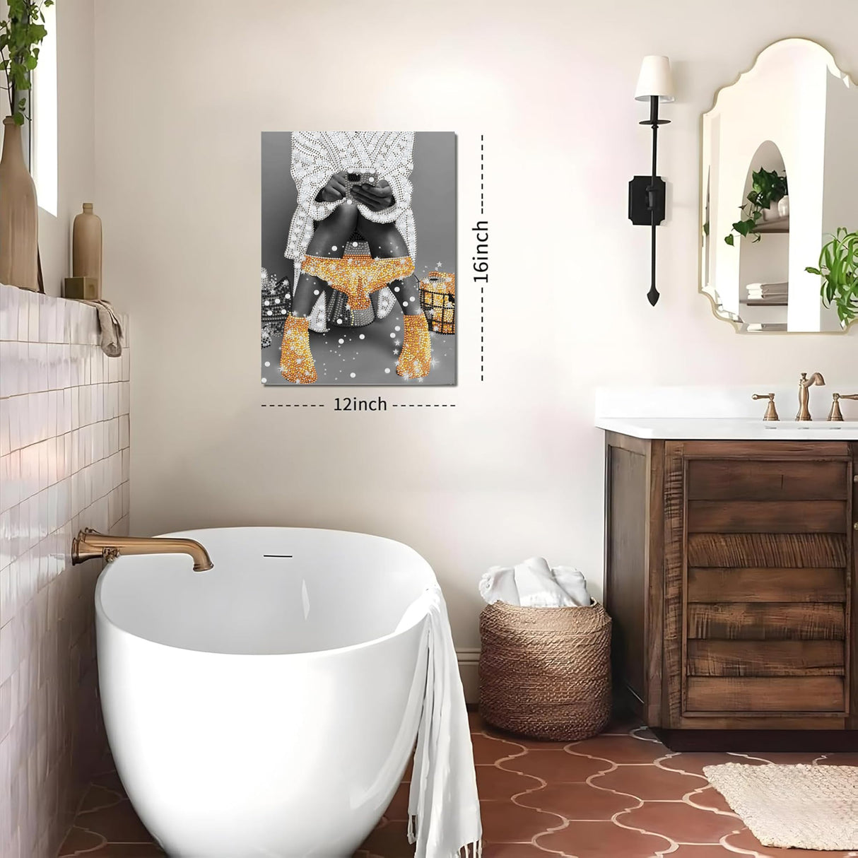 KUFWKEY Toilet Diamond Art Kit for Adults,Diamond Painting Kits for Beginners,5D Special Shaped Diamond Art Painting,DIY Handicrafts,Mosaic Diamond dots for Bathroom Decor,11.81x15.7 inch KUFWKEY