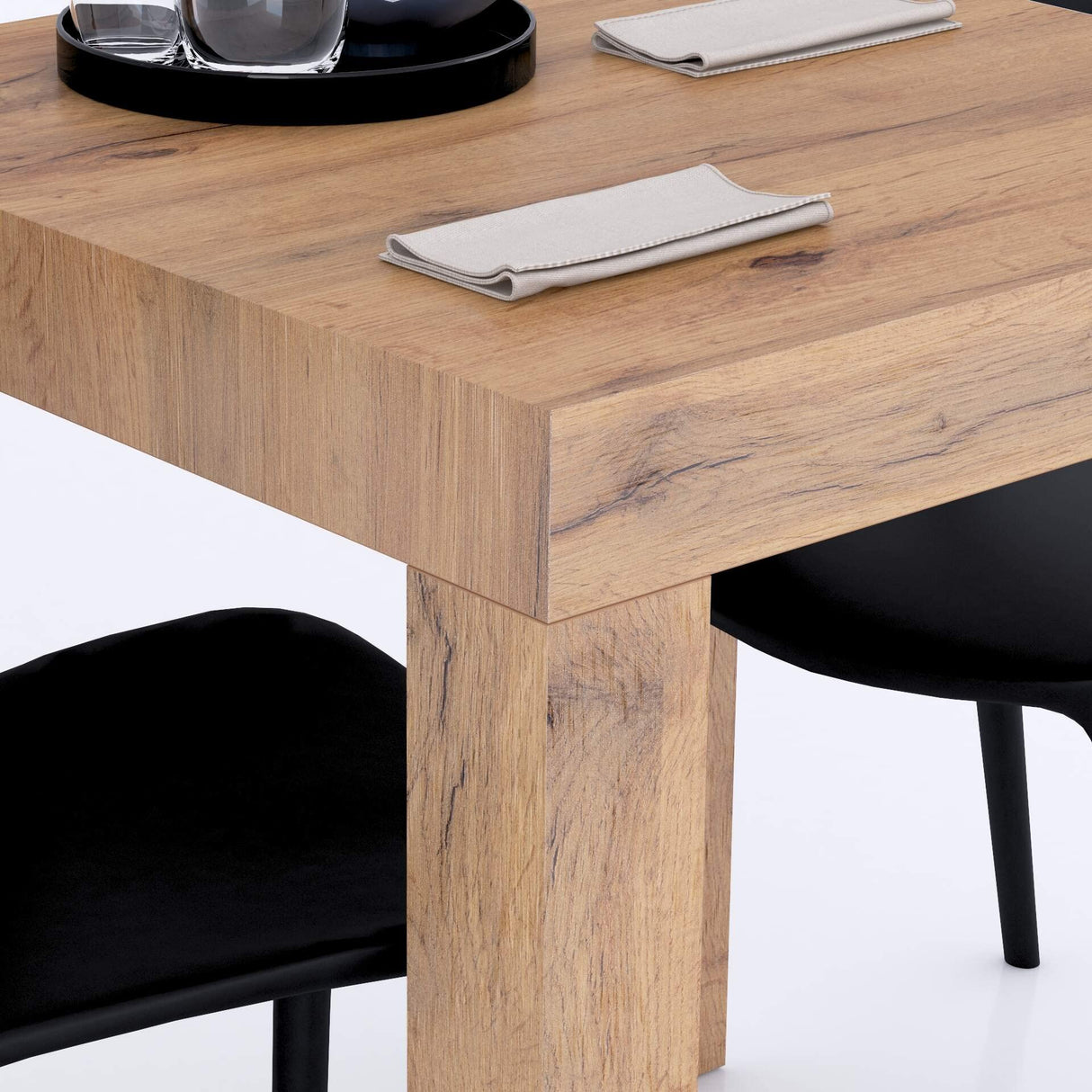 Mobili Fiver, First Fixed Table, Rustic Oak, for 2 People, Modern Dining Table for Kitchen and Living Room, Italian Furniture Mobili Fiver