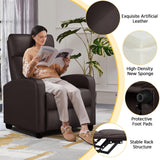 Yaheetech Recliner Chair Faux Leather Recliner Sofa Adjustable Modern Seat Club Chair Home Theater Seating Brown Yaheetech