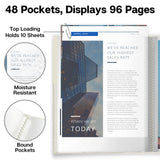 Dunwell Binder with Plastic Sleeves 48-Pocket (Ivory) - Presentation Book, 8.5 x 11 Portfolio Folder with Clear Sheet Protectors, Displays 96-Page Documents, Certificates, Important Papers Dunwell