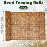 Barydat 2 Pcs 4 x 16.4 ft Reed Fence Roller Reed Fencing, Privacy Patio Screen Decorative Fences Reed Screen Curtain for Garden Backyard Patio Balconies (Brown) Barydat