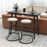 COSTWAY 36" Outdoor Bar Table, Rectangular High Pub Table with Adjustable Foot Pads, Patio Counter Height Dining Table for Balcony, Backyard, Indoor, Black COSTWAY