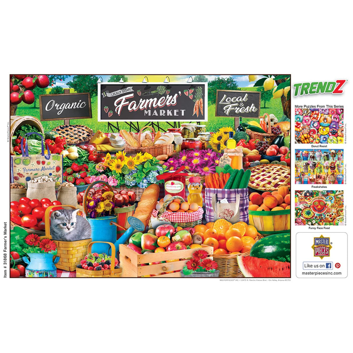 MasterPieces 300 Piece EZ Grip Jigsaw Puzzle - Farmers Market - 18"x24" Masterpieces