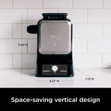 Ninja BW1000C Belgian Waffle Maker, Nonstick, 5 Shade Settings, Easy to Clean, Black/Silver, 12 inch Ninja