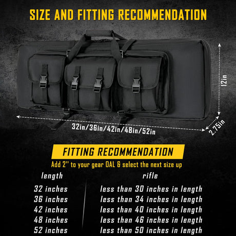 DULCE DOM 36 inch Double Rifle Case Soft Bag Gun Case, Perfect for Rifle Pistol Firearm Storage and Transportation, All Around Shooting Range Tactical Rifle Backpack, Indoor Outdoor DULCE DOM