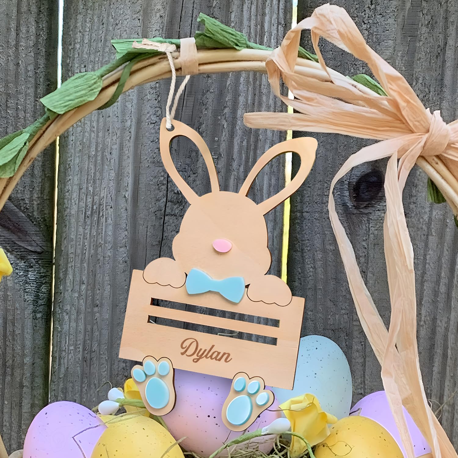 Easter Personalized Money Gift Holder - Bunny Money Holder Easter Gift Card Money Holder for Boys Girls, Hanging Easter Gift Card Holder Gifts - WoodArtSupply