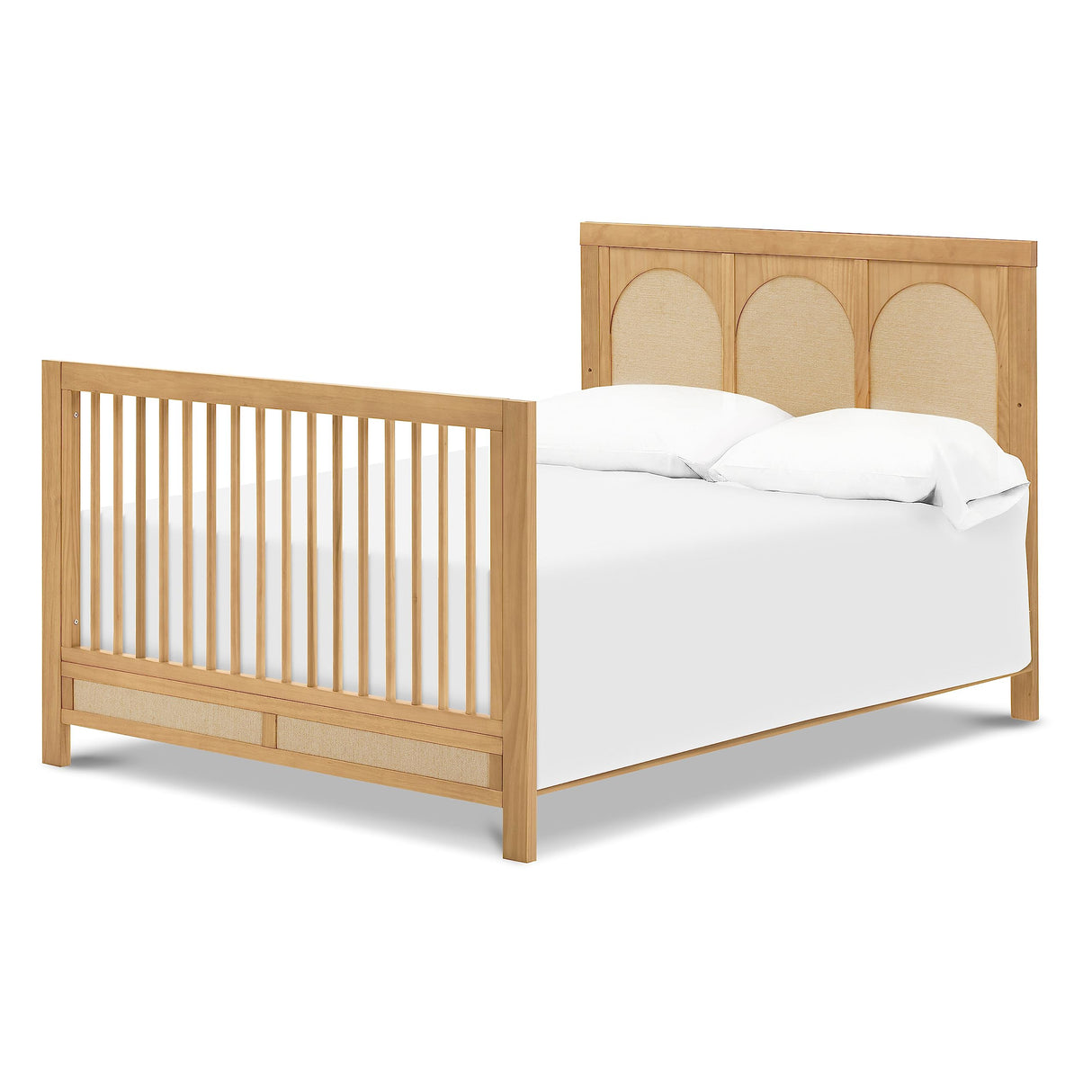 Namesake Eloise 4-in-1 Convertible Crib in Honey and Performance Sand Eco-Weave, GREENGUARD Gold Certified NAMESAKE