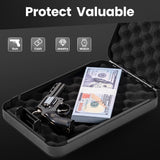 Sgorlds Car Portable Gun Safe for Handgun and Valuables, Pistol Safe, Handgun Lock Box for Car, 9.4" x6.6" x1.8",Black Sgorlds