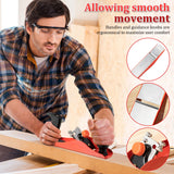 Dreyoo 1Pack No. 4 Adjustable Wooden Hand Plane with 2 Inch Blade & 4PCs 9.5in Wood Chisel for Woodworking with Cap, CR V Steel Beveled Edge Blade Chisel, Professional Carpenter Tools for Woodworking Dreyoo