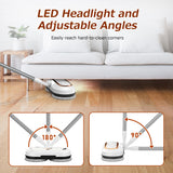 Electric Mop, AlfaBot S2 Cordless Spin Mop for Floor Cleaning, with LED Headlight and Sprayer/400ML Big Tank/60 Mins Runtime, Lightweight Floor Scrubber for Hardwood Floors, Tile, Laminate AlfaBot
