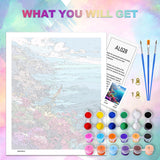 Ocean Paint by Number Adult,Canvas Paint by Numbers for Adults Landscape,DIY Acrylic Oil Paint by Number for Adults for Home Decor Gift 16x20 HITIRECOVI