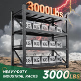 Letaya 3000LBS Storage Shelves Heavy Duty,70" H Garage Shelving Units, 4 Tier Adjustable Utility Rack Shelf,Large Metal Industrial Shelves,for Shop,Warehouse,Basement (48" W x 24" D x 70" H) Letaya