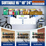 CVGFDR 2x6ft Garage Wall Shelving, 600BLS Heavy Duty Garage Shelving Wall Mounted, Floating Shelves, Storage Shelves, Easy Assembly Pallet Racking, Metal Rack for Kitchen, Basement, Black CVGFDR