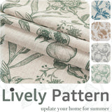 jinchan Linen Curtains Floral Curtain for Living Room 84 Inch Long Dark Green French Back Tab Light Filtering Toile Print Farmhouse Bedroom Curtains Window Drapes Set 2 Panels jinchan