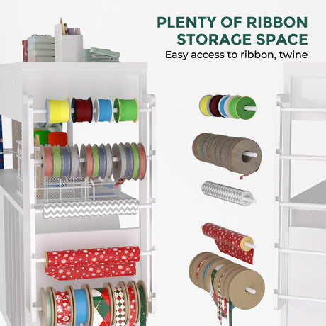 Craft Organization and Storage cart,Gift wrap Organizer Storage,Wrapping Paper cart,Wrapping Station (3 Wooden Drawers) Anrigeail