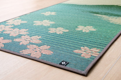 イケヒコ・コーポレーション IKEHIKO Non Slip 1/4-Inch Tatami Yoga Mat, Japanese Tatami Mat, Natural Relaxing Scent, Perfect for Pilates, Meditation, Made in Japan (Sakura-Fuji)