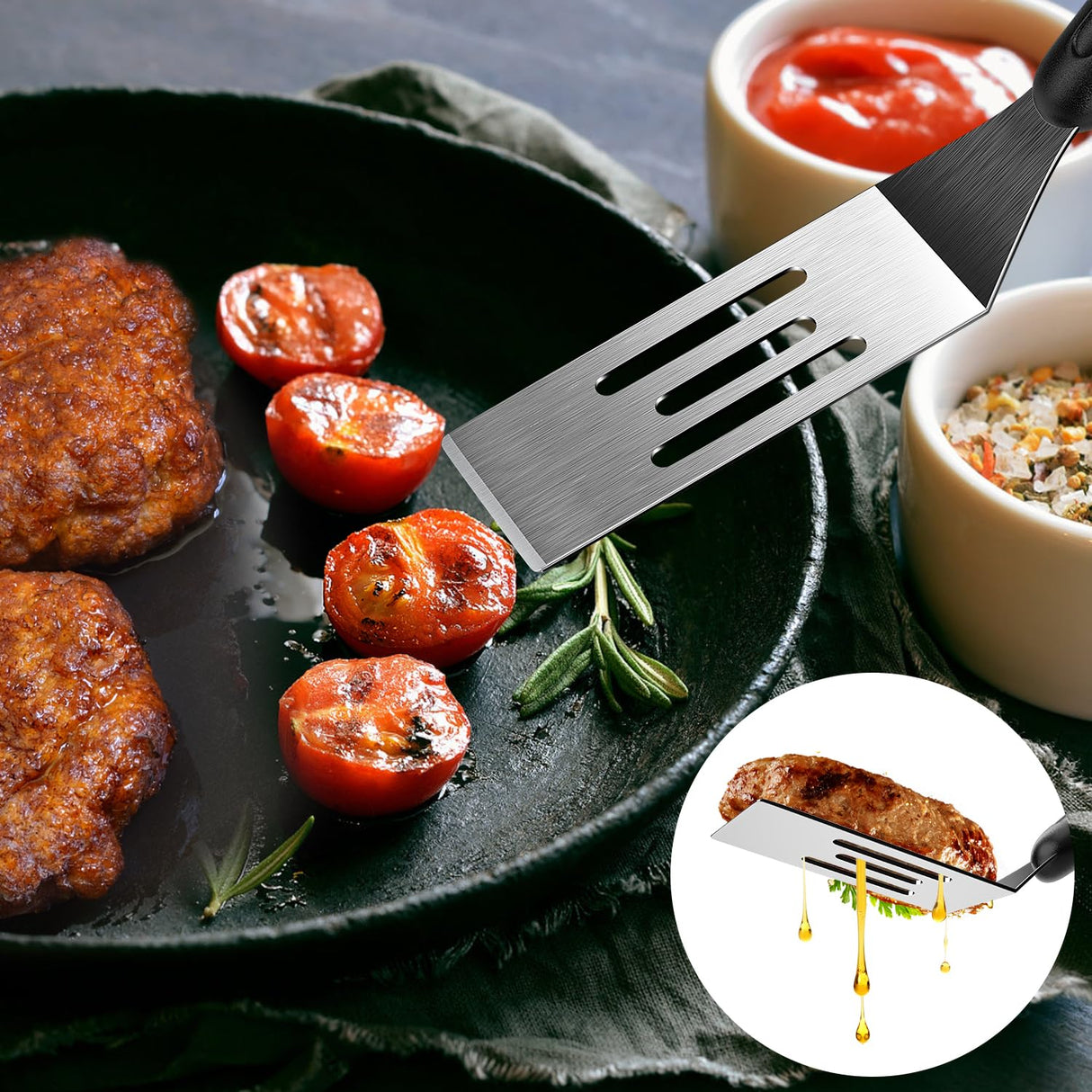 Small Spatula 2 Pieces, Mini Serving Spatula for Kitchen Use, Metal Spatula for Serving and Turning, Ideal for Pancakes, Brownies, Desserts, Cookie, Eggs or Small Pan volikos