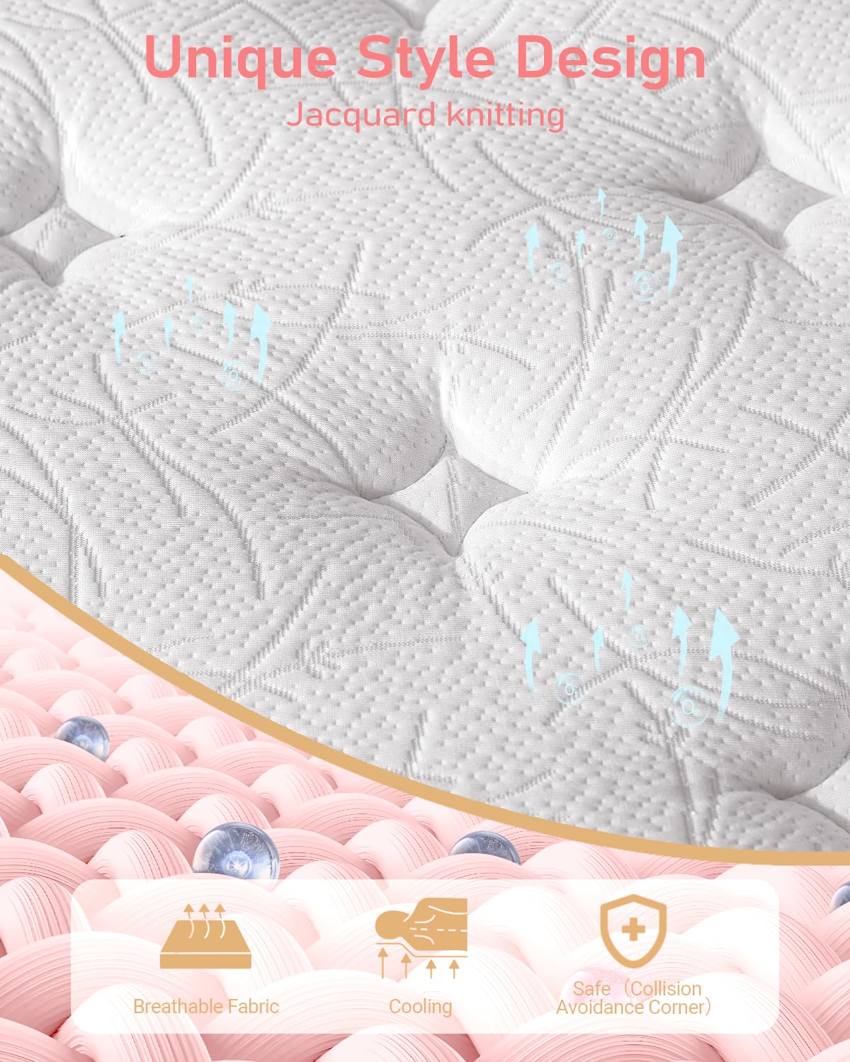 LegacyAmerhome Queen Mattress, 14in Hybrid Queen Size Mattresses in a Box with Cool Gel Memory Foam, Pocket Springs for Motion Isolation, Medium Firm Matress, CertiPUR-US, 100-Night Trial, 60"x80"x14" LegacyAmerhome