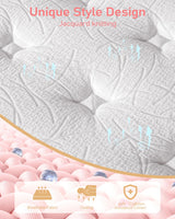 Queen Mattress, 14 Inch Hybrid Queen Size Mattress in a Box with Gel Memory Foam, Pocket Springs for Motion Isolation, Zoned Back & Lumbar Support, Medium Firm, CertiPUR-US Certified, 100-Night Trial LegacyAmerhome