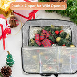 LDXDRU 5 Pack Wreath Storage Container, 26" Christmas Wreath Storage Bag, Clear Plastic Wreath Bags with Sturdy Handles for Holiday Wreaths Storage, Bed Sheet & Blanket LDXDRU