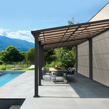 Patiopia 10 * 20FT Pergola,Outdoor Gazebo,Hardtop Lean to Gazebo,Wall Mounted Pergola,Pergolas Gazebos Clearance,Aluminum Frame Pergola,UV Resistant Patio Roof,Patio Awnings for Porch,Lawn,Backyard PATIOPIA