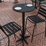 Flash Furniture Metal Bar Table - Aluminum Patio Table - Mellie 23.5"H Round Bar Height Table - Indoor/Outdoor - Black Flash Furniture