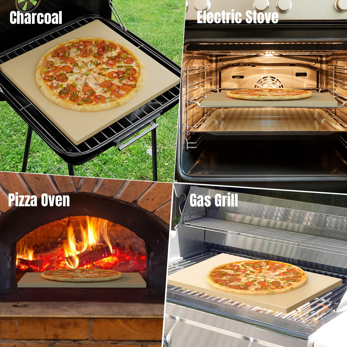 Caprihom Large Pizza Stone 20" x 13.5" Pizza Stone for Grill Rectangular Thick (0.67”) Baking Pizza Stone for Oven Heavy Duty Cordierite Stone, Ideal for Baking Pizzas - Includes Scaper Caprihom