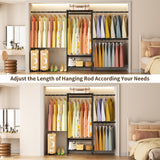 Golpart Closet Storage Organizer System,Expandable Wall Mounted Clothes Rack,3 Tiers Heavy Duty Metal Garment Rack with 3 Extendable Hanger Rods,Fits Space 5.7~8.8ft Width,76.77" H x 15.75" D Golpart