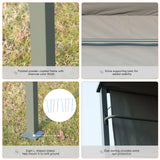 Outsunny 7FT Grill Gazebo BBQ Canopy with Sun Shade Panel Side Awning, 2 Exterior Serving Shelves, 5 Hooks for Patio Lawn Backyard Outsunny