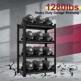 Huhaneon Garage Shelves Heavy Duty - 36''W 1,480Lbs Metal Adjustable Storage Shelving Rack Units for Warehouse Basement Pantry Kitchen 36" W x 16" D x 66" H 4 Tier Black Huhaneon