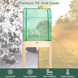 ZSYWODFO Raised Garden Bed with Greenhouse Cover,Elevated Wood Planter Box with Legs & Non-Woven Liner,34" L x18 W x 66" H Indoor Outdoor Gardening Bed for Vegetables, Herbs, Flowers ZSYWODFO