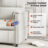 Amada Power Recliner Chair for Adults, Chenille Electric Reclining Chair for Small Spaces with Remote & Side Pockets, Thick Seat Cushion for Home Theater, RV, Living Room & Bedroom (White) AMADA HOMEFURNISHING