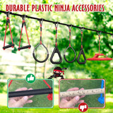 Hapfan 50 ft Ninja Warrior Obstacle Course for Kids with Tree Swing, Portable Slackline Swing Set with Weather-Proof Obstacles, Tree Jungle Gym Outdoor Playset for Backyard Outside Hapfan