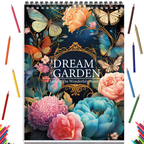 ADEVIAN Coloring Books for Adult Coloring Book for Women Spiral Bound Page One Sided Design Gifts Arts and Crafts for Women to Relax, Anxiety and Depression 30 Colorful Coloring Pages of DREAM GARDEN ADEVIAN