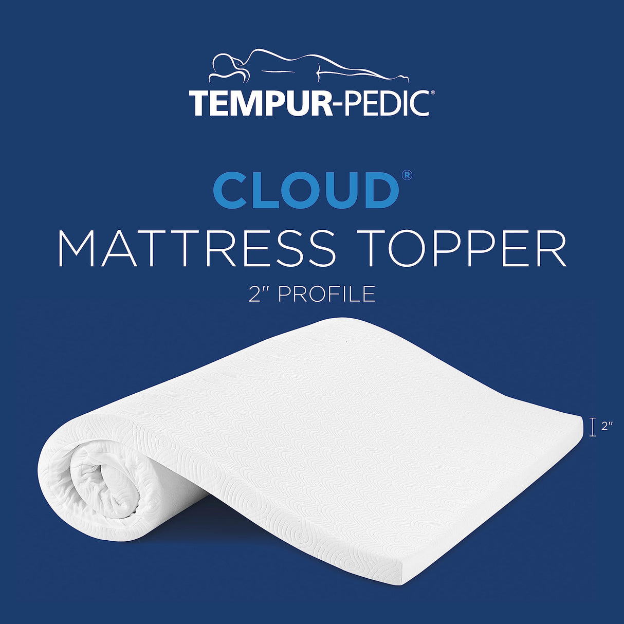 Tempur-Cloud 2-Inch Mattress Topper, King,White Tempur-Pedic