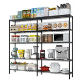Karl home Storage Shelves 5 Tier Adjustable Garage Storage Shelving, Double Row, Powder Coated Black, Flexible Layer Spacing, for Retail & Exhibition, 70×16×71 inches Karl home