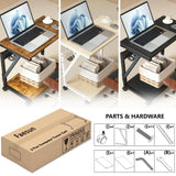 Faesun Computer Tower Cart - Height Adjustable PC Stand, 2-Tier ATX-Case CPU Holder Home Office Gaming Desk Accessories with Rolling Lockable Wheels, Laptop Table Standing Computer Desk, Rustic Black Faesun