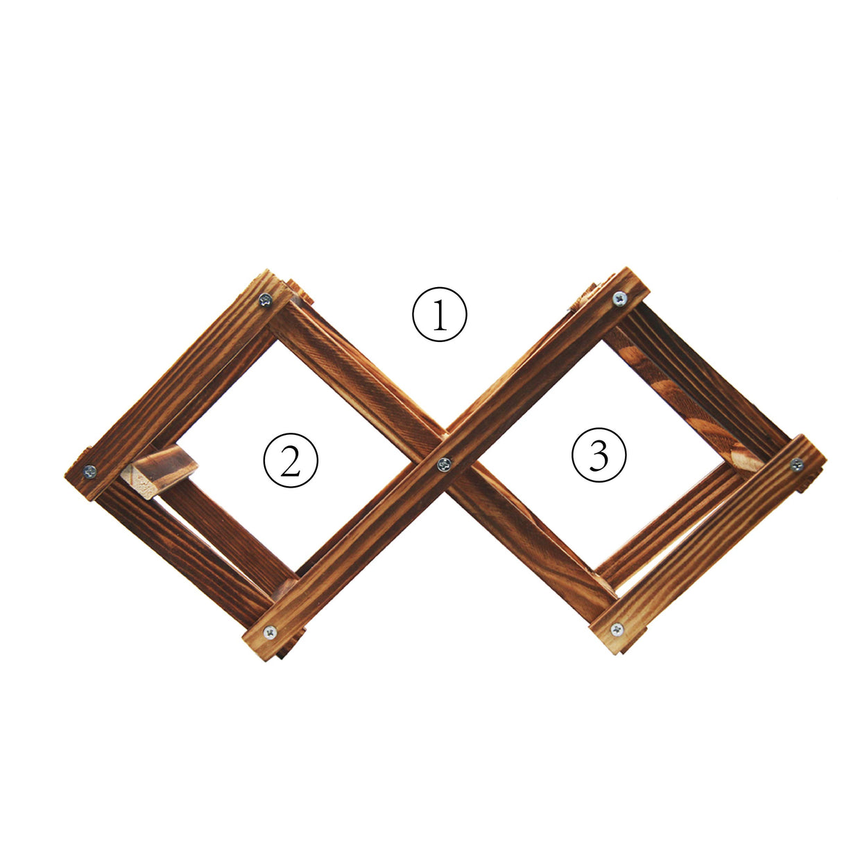 MUGLIO Foldable Wooden Wine Bottle Holder Free Standing Natural Wine Shelves for Pantry 2 Slots for 3 Bottles Wine Rack MUGLIO