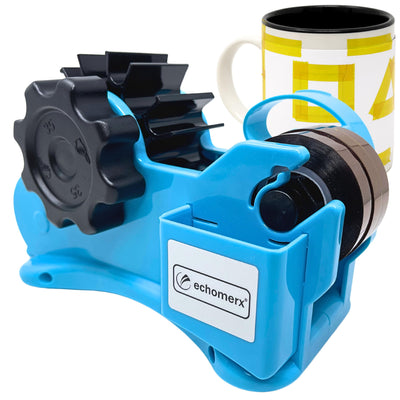 Echomerx Multi-roll Heat Tape Dispenser Sublimation - Effortlessly Cut Heat Resistant Tape, Heat Transfer Tape, Heat Press Tape,1 and 3 inch Cores, Tutorial Video, Blue