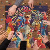 Chicken Puzzles for Adults 1000 Pieces, PICKFORU Happy Chicken Jigsaw Puzzle 1000 Pieces, Funny Rooster Hard Difficult Thanksgiving Puzzle as Wall Art PICKFORU