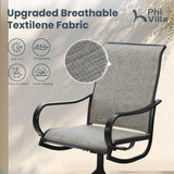 PHI VILLA 5 Piece Patio Dining Set Clearance with 4 Swivel Dining Chairs & 1 Square Metal Dining Table with 1.57 inches Hole, for Outdoor Kitchen Lawn & Garden Black Coated PHI VILLA