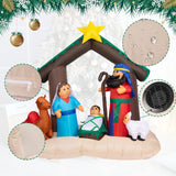MUMTOP 6 FT Christmas Inflatables Outdoor Decorations - Nativity Scene Nativity Sets Inflatable Outdoor, Built-in LED Light Christmas Blow Up Yard Decorations MUMTOP