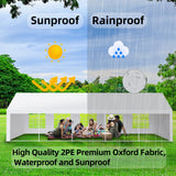 Garvee 20x40 Ft Heavy Duty Party Tent, Outdoor Wedding Event Shelter with Removable Side Walls, Large Commercial Tent with Large White Roof and 5 Storage Bags for Wedding Parties, Outdoor Events Garvee