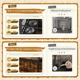 WARCAT Large Furniture Dog Crate, Heavy Duty Dog Crate, Dog Kennel Indoor, Wood Dog Cage Table with Adjustable Lighting Color, Sturdy Metal, 44" L×26" W×37" H, Brown WARCAT