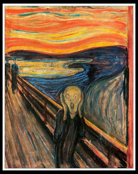 ZZMQ DIY 5D The Scream by Edvard Munch Diamond Painting Kits for Adults and Kids,Full Drill Diamond Art Red Mills