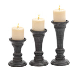 Deco 79 Candle Holder, S/3 10", 8", 6"H, Black Deco 79