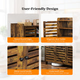 VINGLI Shoe Cabinet with Doors, Entryway Shoe Storage, Shoe Rack with Doors, Hidden Shoe Cabinet, Shoe Organizer Cabinet, Freestanding Shoe Rack Cabinet,Shoe Storage Cabinet,Shoes Cabinet Rustic Brown VINGLI